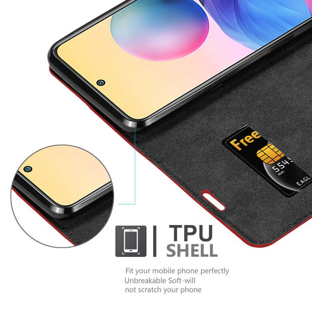 Cadorabo Hoesje geschikt voor Xiaomi RedMi NOTE 10 5G / POCO M3 PRO 5G in APPEL ROOD - Beschermhoes Case magnetische