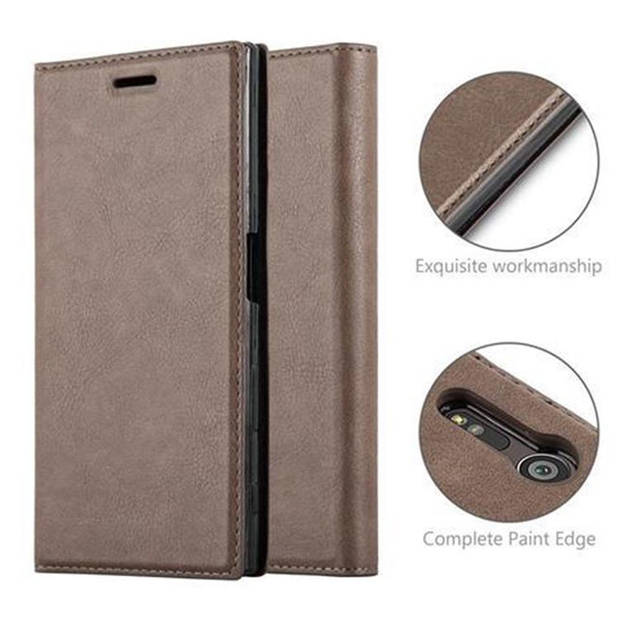 Cadorabo Hoesje geschikt voor Sony Xperia XZ / XZs in KOFFIE BRUIN - Beschermhoes Case magnetische sluiting Cover