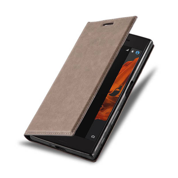 Cadorabo Hoesje geschikt voor Sony Xperia XZ / XZs in KOFFIE BRUIN - Beschermhoes Case magnetische sluiting Cover