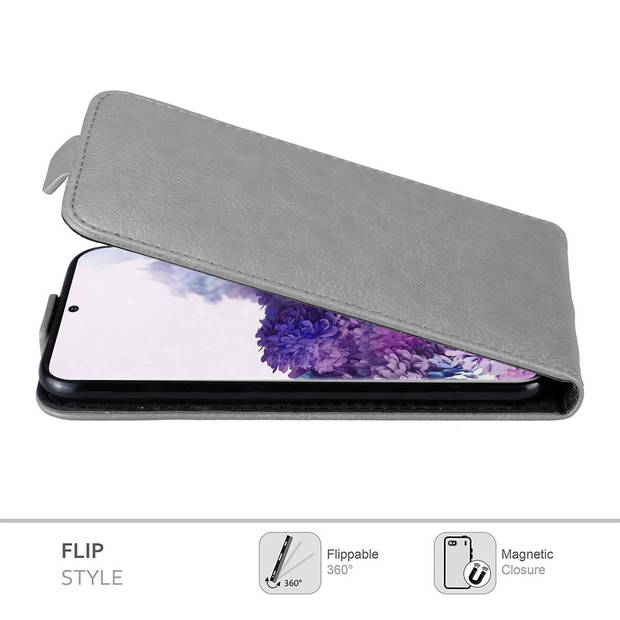 Cadorabo Hoesje geschikt voor Samsung Galaxy S20 in TITANIUM GRIJS - Beschermhoes Flip Case Cover magnetische sluiting