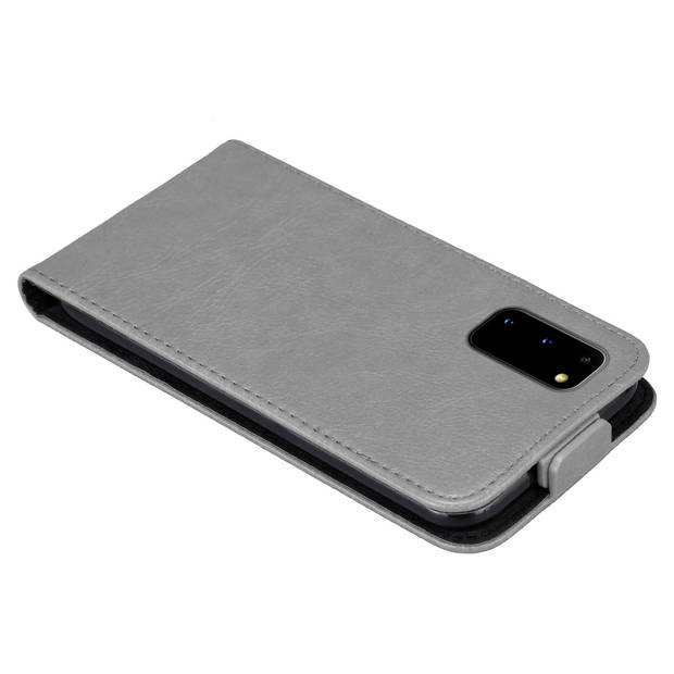 Cadorabo Hoesje geschikt voor Samsung Galaxy S20 in TITANIUM GRIJS - Beschermhoes Flip Case Cover magnetische sluiting