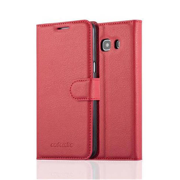 Cadorabo Hoesje geschikt voor Samsung Galaxy J5 2016 in KARMIJN ROOD - Beschermhoes Cover magnetische sluiting Case