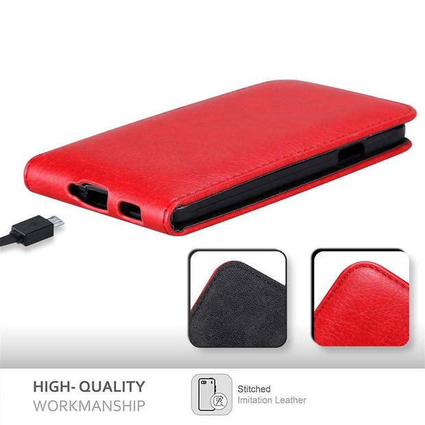 Cadorabo Hoesje geschikt voor Samsung Galaxy ALPHA in APPEL ROOD - Beschermhoes Flip Case Cover magnetische sluiting