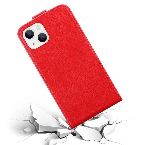Cadorabo Hoesje geschikt voor Apple iPhone 14 PLUS in APPEL ROOD - Beschermhoes Flip Case Cover magnetische sluiting
