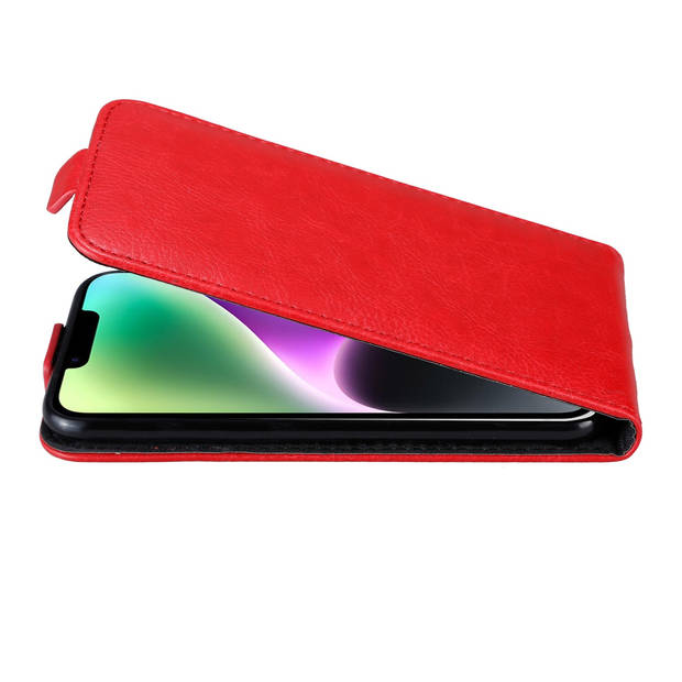 Cadorabo Hoesje geschikt voor Apple iPhone 14 PLUS in APPEL ROOD - Beschermhoes Flip Case Cover magnetische sluiting