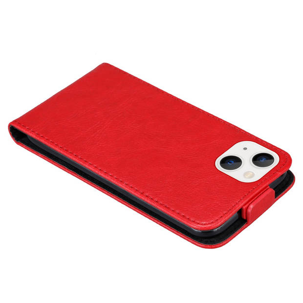 Cadorabo Hoesje geschikt voor Apple iPhone 14 PLUS in APPEL ROOD - Beschermhoes Flip Case Cover magnetische sluiting