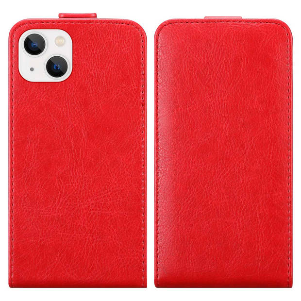 Cadorabo Hoesje geschikt voor Apple iPhone 14 PLUS in APPEL ROOD - Beschermhoes Flip Case Cover magnetische sluiting