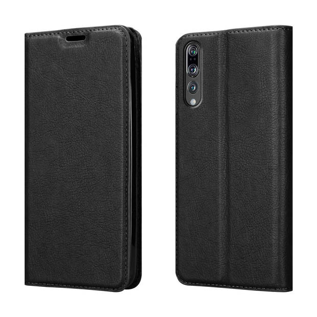 Cadorabo Hoesje geschikt voor Huawei P20 PRO / P20 PLUS in ZWARTE NACHT - Beschermhoes Case magnetische sluiting Cover