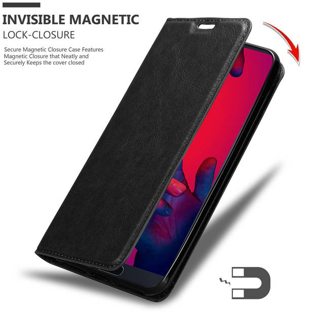 Cadorabo Hoesje geschikt voor Huawei P20 PRO / P20 PLUS in ZWARTE NACHT - Beschermhoes Case magnetische sluiting Cover