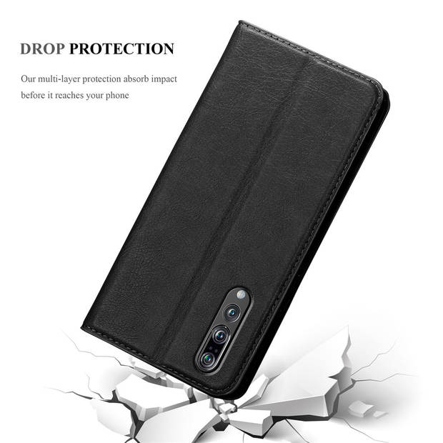 Cadorabo Hoesje geschikt voor Huawei P20 PRO / P20 PLUS in ZWARTE NACHT - Beschermhoes Case magnetische sluiting Cover