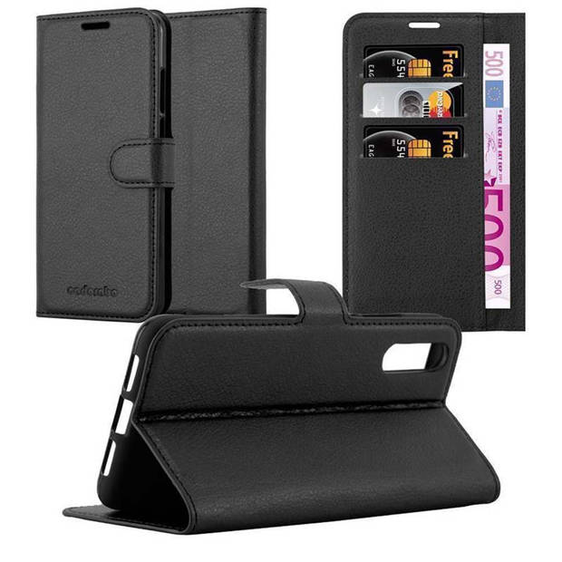 Cadorabo Hoesje geschikt voor Huawei P20 in PHANTOM ZWART - Beschermhoes Cover magnetische sluiting Case