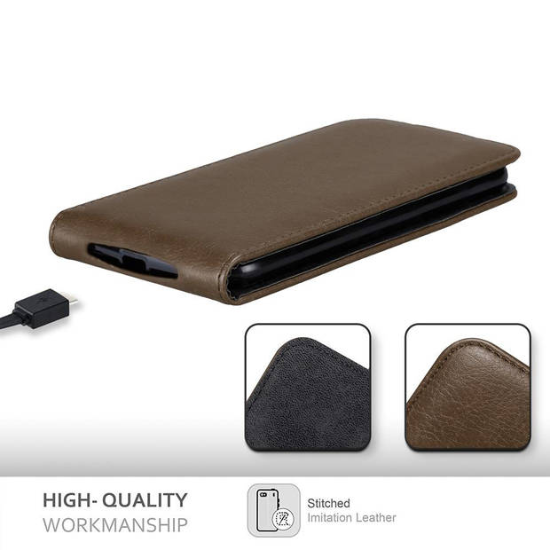 Cadorabo Hoesje geschikt voor OnePlus 2 in KOFFIE BRUIN - Beschermhoes Flip Case Cover magnetische sluiting