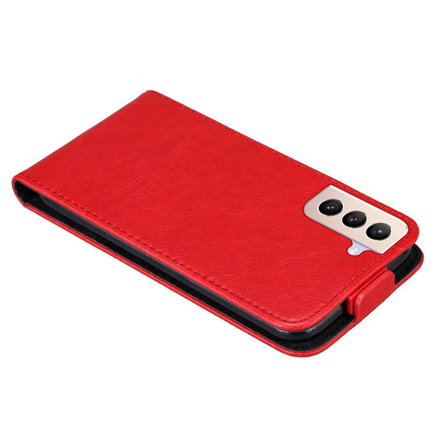 Cadorabo Hoesje geschikt voor Samsung Galaxy S21 PLUS in APPEL ROOD - Beschermhoes Flip Case Cover magnetische sluiting