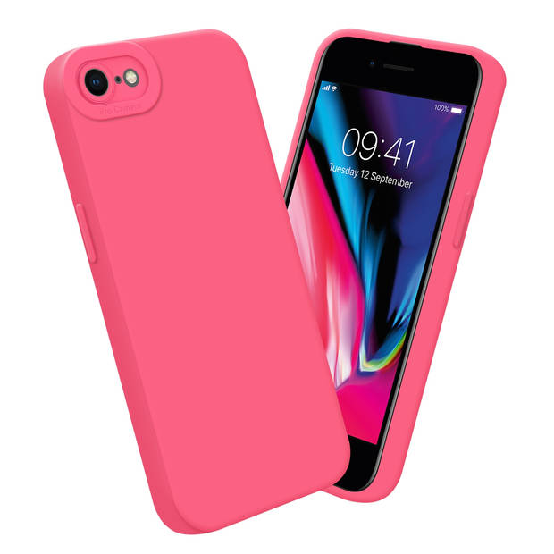 Cadorabo Hoesje geschikt voor Apple iPhone 7 / 7S / 8 / SE 2020 in FLUID ROOD - Beschermhoes TPU silicone Cover Case