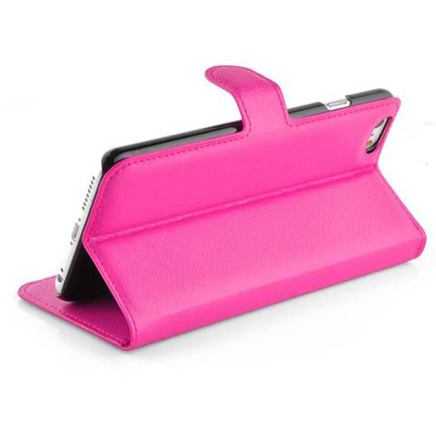 Cadorabo Hoesje geschikt voor Apple iPhone 6 PLUS / 6S PLUS in KERSEN ROZE - Beschermhoes Cover magnetische sluiting