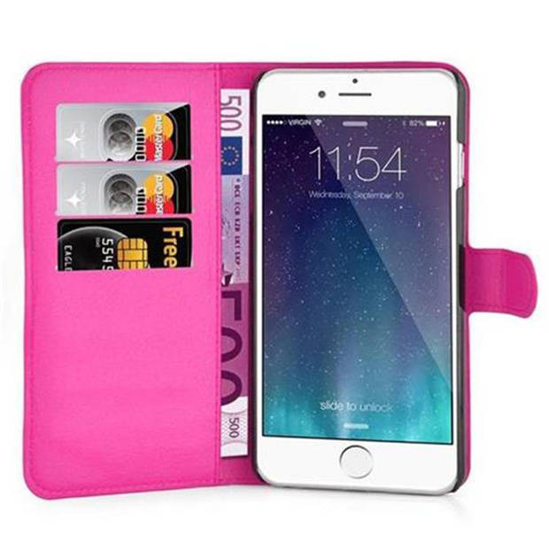 Cadorabo Hoesje geschikt voor Apple iPhone 6 PLUS / 6S PLUS in KERSEN ROZE - Beschermhoes Cover magnetische sluiting