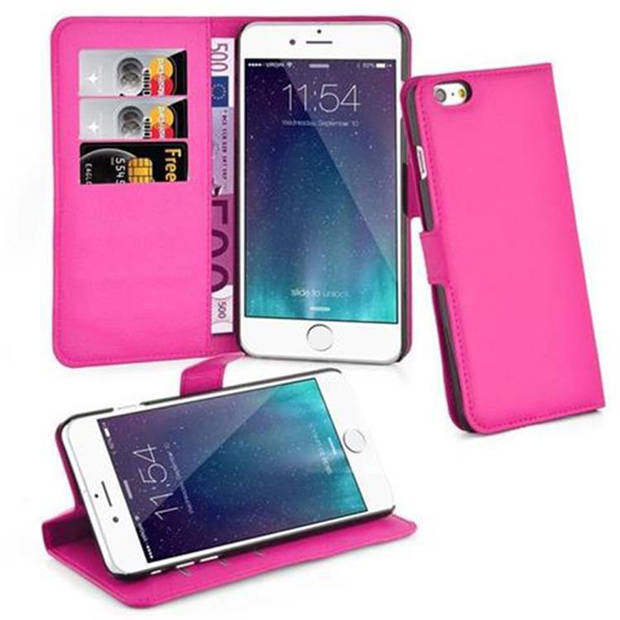 Cadorabo Hoesje geschikt voor Apple iPhone 6 PLUS / 6S PLUS in KERSEN ROZE - Beschermhoes Cover magnetische sluiting