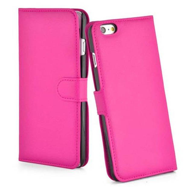 Cadorabo Hoesje geschikt voor Apple iPhone 6 PLUS / 6S PLUS in KERSEN ROZE - Beschermhoes Cover magnetische sluiting