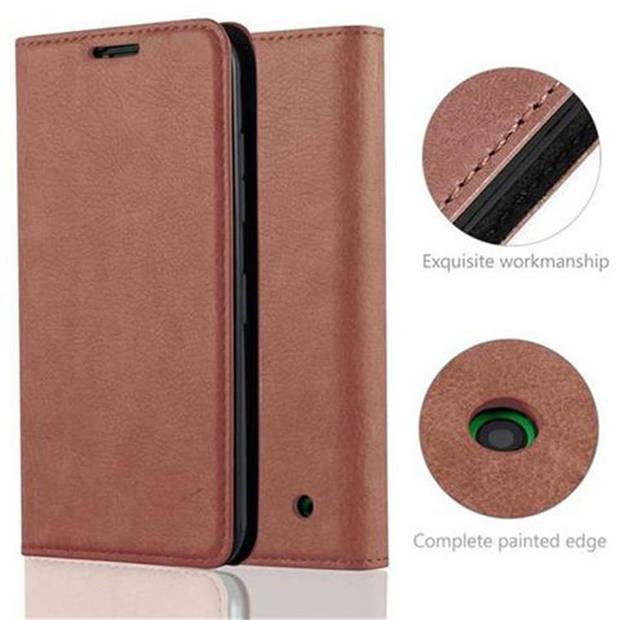 Cadorabo Hoesje geschikt voor Nokia Lumia 630 / 635 in CAPPUCCINO BRUIN - Beschermhoes Case magnetische sluiting Cover