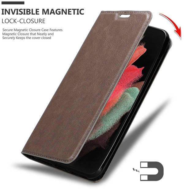 Cadorabo Hoesje geschikt voor Samsung Galaxy S22 ULTRA in KOFFIE BRUIN - Beschermhoes Case magnetische sluiting Cover