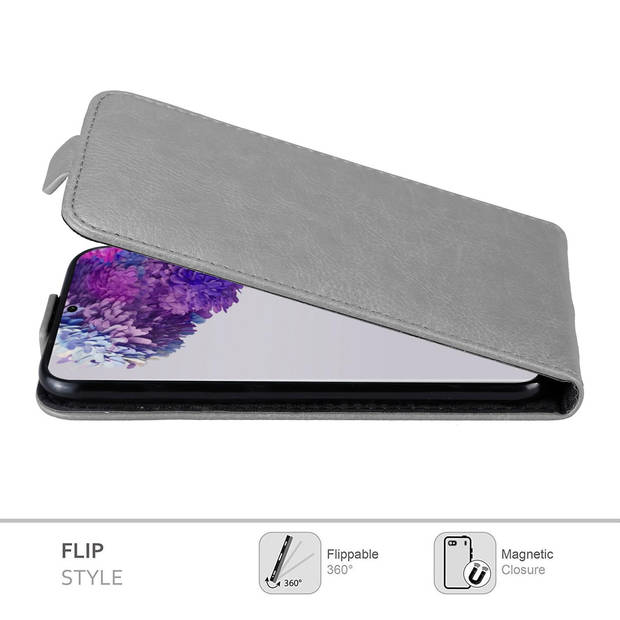 Cadorabo Hoesje geschikt voor Samsung Galaxy S20 ULTRA in TITANIUM GRIJS - Beschermhoes Flip Case Cover magnetische