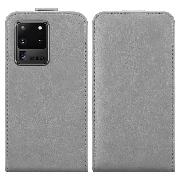 Cadorabo Hoesje geschikt voor Samsung Galaxy S20 ULTRA in TITANIUM GRIJS - Beschermhoes Flip Case Cover magnetische
