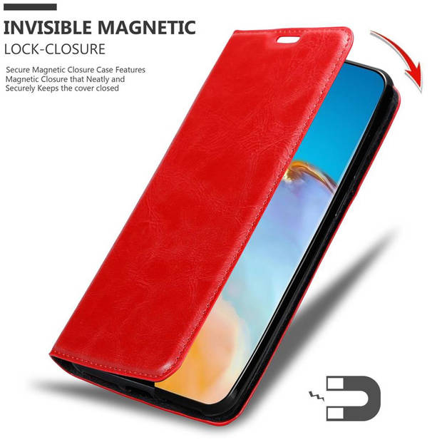 Cadorabo Hoesje geschikt voor Huawei P40 PRO / P40 PRO+ in APPEL ROOD - Beschermhoes Case magnetische sluiting Cover