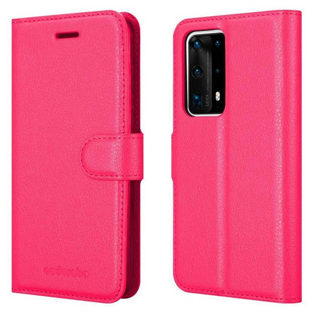 Cadorabo Hoesje geschikt voor Huawei P40 PRO / P40 PRO+ in KERSEN ROZE - Beschermhoes Cover magnetische sluiting Case