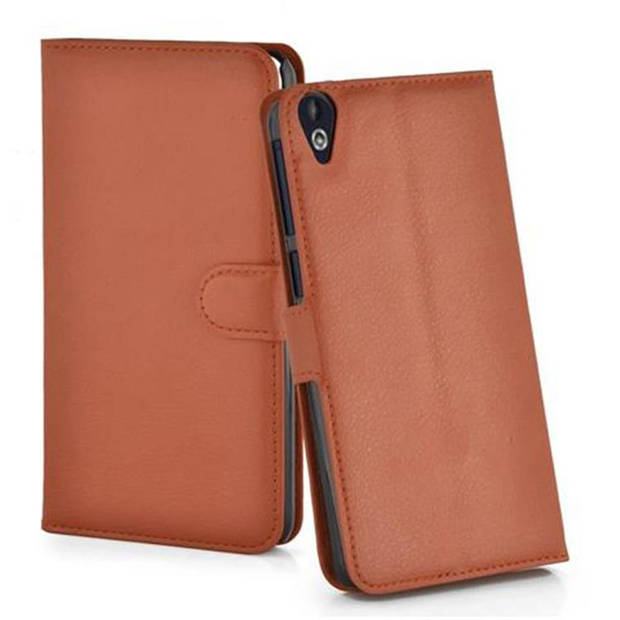 Cadorabo Hoesje geschikt voor HTC Desire 820 in CHOCOLADE BRUIN - Beschermhoes Cover magnetische sluiting Case