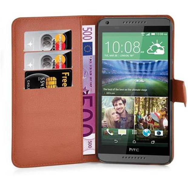 Cadorabo Hoesje geschikt voor HTC Desire 820 in CHOCOLADE BRUIN - Beschermhoes Cover magnetische sluiting Case