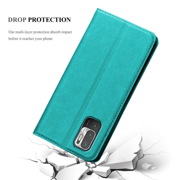 Cadorabo Hoesje geschikt voor Xiaomi RedMi NOTE 10 5G / POCO M3 PRO 5G in BENZINE TURKOOIS - Beschermhoes Case