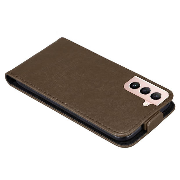 Cadorabo Hoesje geschikt voor Samsung Galaxy S21 5G in KOFFIE BRUIN - Beschermhoes Flip Case Cover magnetische sluiting