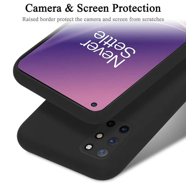 Cadorabo Hoesje geschikt voor OnePlus 8T Case in LIQUID ZWART - Beschermhoes TPU silicone Cover