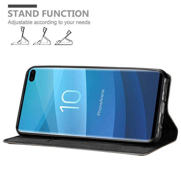 Cadorabo Hoesje geschikt voor Samsung Galaxy S10 PLUS in KOFFIE BRUIN - Beschermhoes Case magnetische sluiting Cover