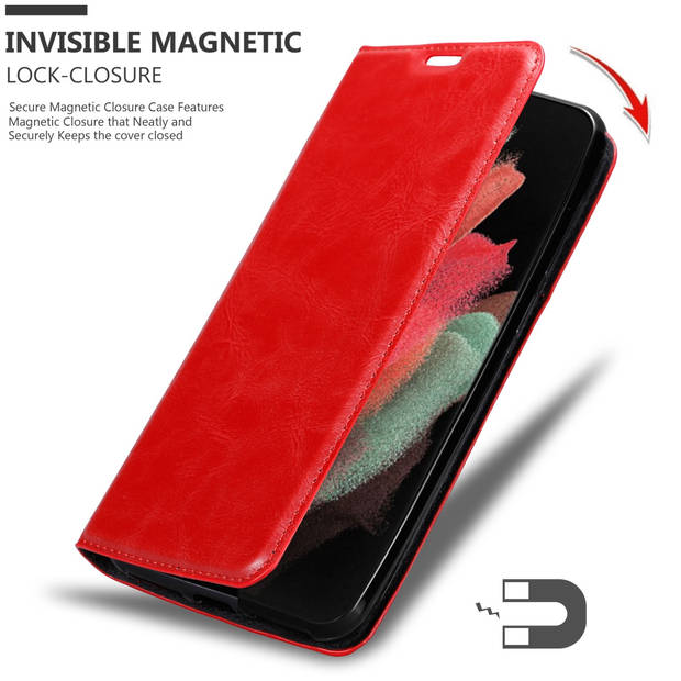 Cadorabo Hoesje geschikt voor Samsung Galaxy S22 ULTRA in APPEL ROOD - Beschermhoes Case magnetische sluiting Cover