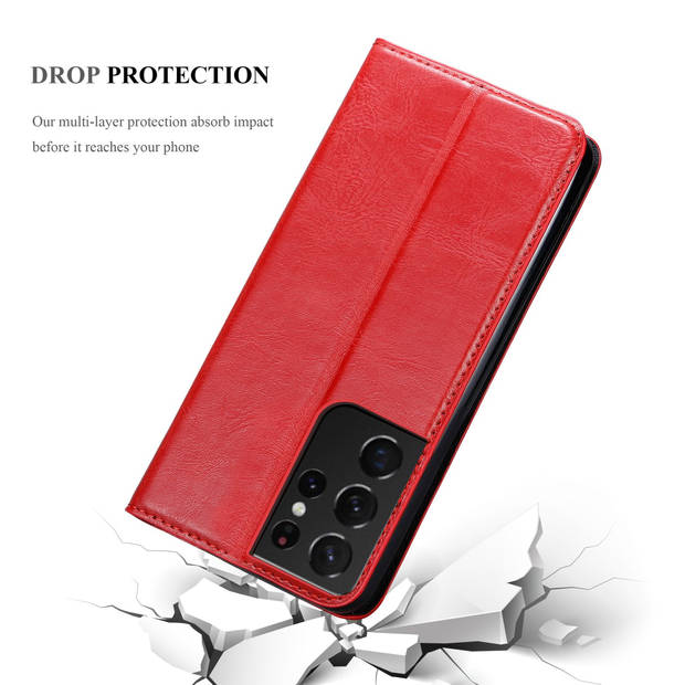 Cadorabo Hoesje geschikt voor Samsung Galaxy S22 ULTRA in APPEL ROOD - Beschermhoes Case magnetische sluiting Cover