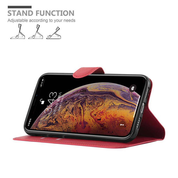 Cadorabo Hoesje geschikt voor Apple iPhone XS MAX in KARMIJN ROOD - Beschermhoes Cover magnetische sluiting Case