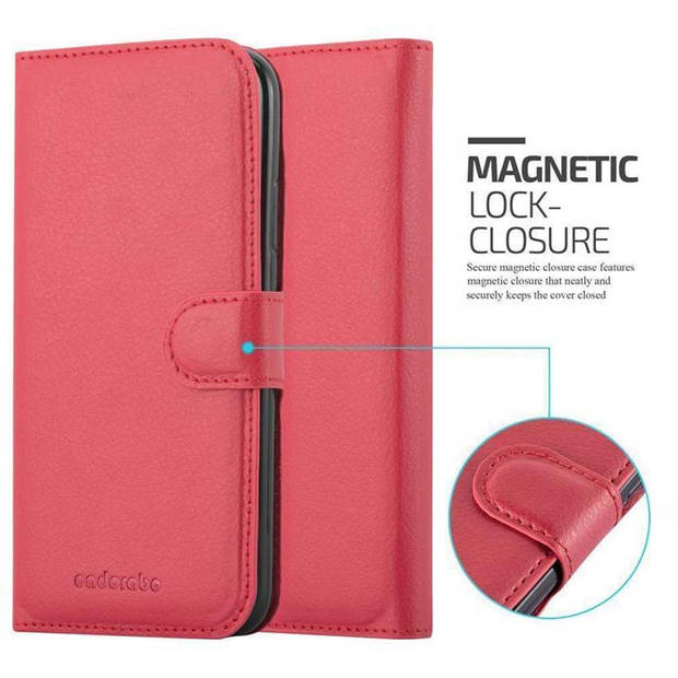 Cadorabo Hoesje geschikt voor Apple iPhone XS MAX in KARMIJN ROOD - Beschermhoes Cover magnetische sluiting Case