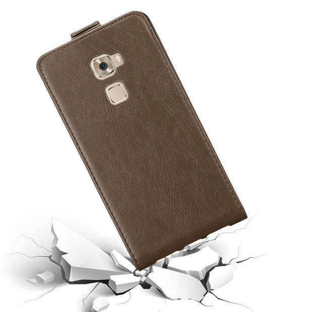 Cadorabo Hoesje geschikt voor Huawei MATE S in KOFFIE BRUIN - Beschermhoes Flip Case Cover magnetische sluiting