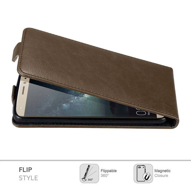 Cadorabo Hoesje geschikt voor Huawei MATE S in KOFFIE BRUIN - Beschermhoes Flip Case Cover magnetische sluiting