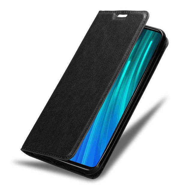 Cadorabo Hoesje geschikt voor Xiaomi RedMi NOTE 8 PRO in ZWARTE NACHT - Beschermhoes Case magnetische sluiting Cover