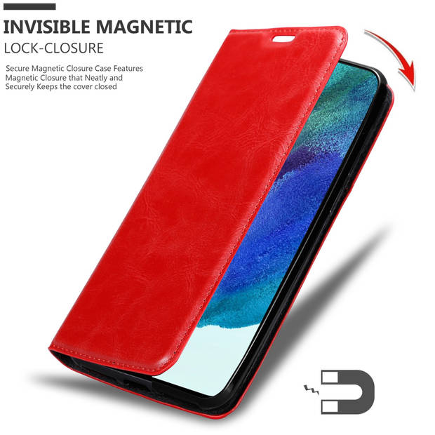 Cadorabo Hoesje geschikt voor Samsung Galaxy S22 PLUS in APPEL ROOD - Beschermhoes Case magnetische sluiting Cover