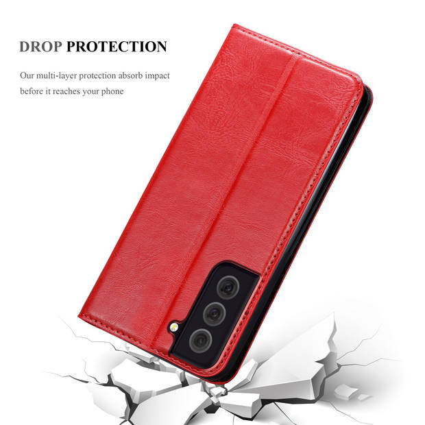 Cadorabo Hoesje geschikt voor Samsung Galaxy S22 in APPEL ROOD - Beschermhoes Case magnetische sluiting Cover