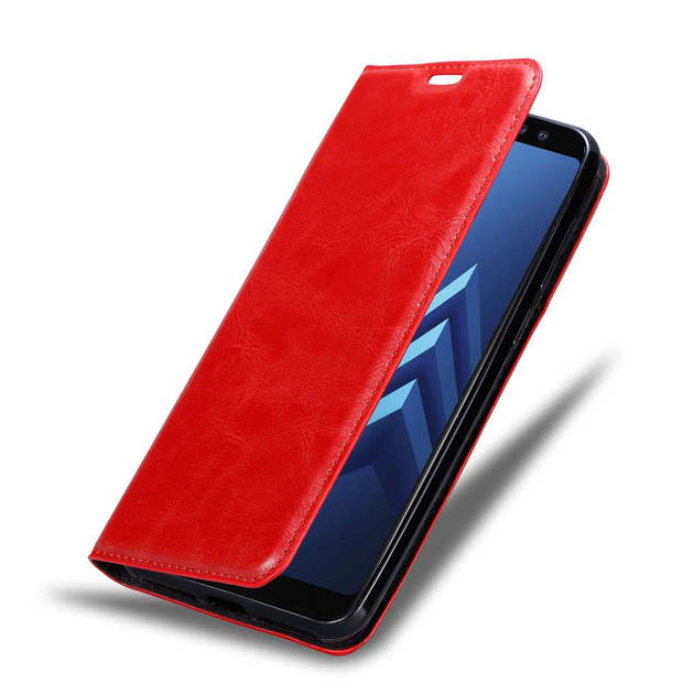 Cadorabo Hoesje geschikt voor Samsung Galaxy A6 2018 in APPEL ROOD - Beschermhoes Case magnetische sluiting Cover