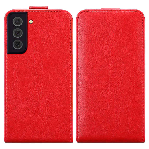 Cadorabo Hoesje geschikt voor Samsung Galaxy S22 PLUS in APPEL ROOD - Beschermhoes Flip Case Cover magnetische sluiting