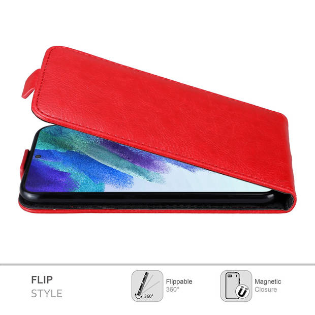 Cadorabo Hoesje geschikt voor Samsung Galaxy S22 PLUS in APPEL ROOD - Beschermhoes Flip Case Cover magnetische sluiting