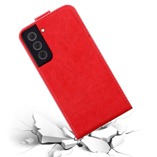 Cadorabo Hoesje geschikt voor Samsung Galaxy S22 in APPEL ROOD - Beschermhoes Flip Case Cover magnetische sluiting