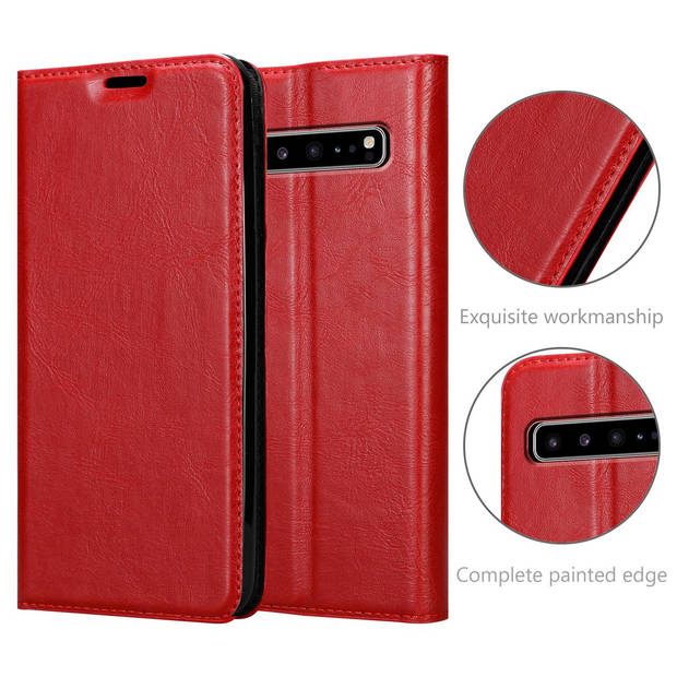 Cadorabo Hoesje geschikt voor Samsung Galaxy S10 5G in APPEL ROOD - Beschermhoes Case magnetische sluiting Cover