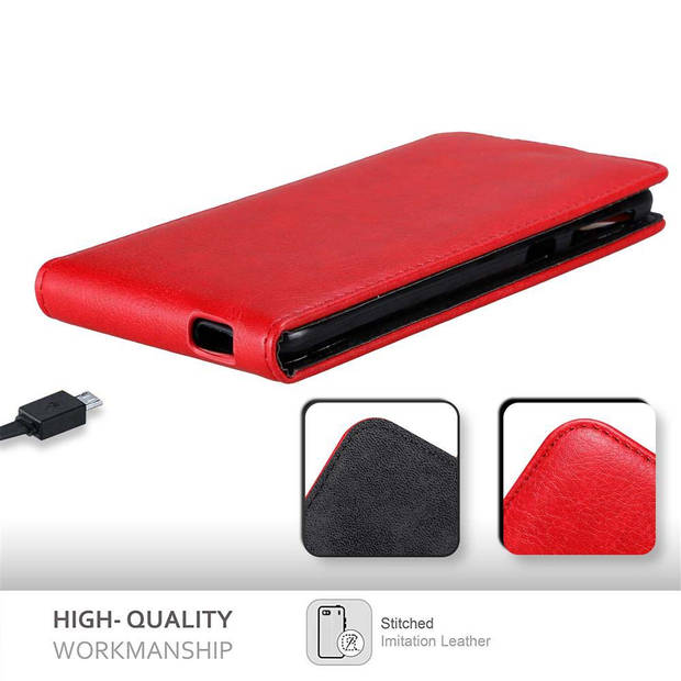 Cadorabo Hoesje geschikt voor HTC Desire 820 in APPEL ROOD - Beschermhoes Flip Case Cover magnetische sluiting