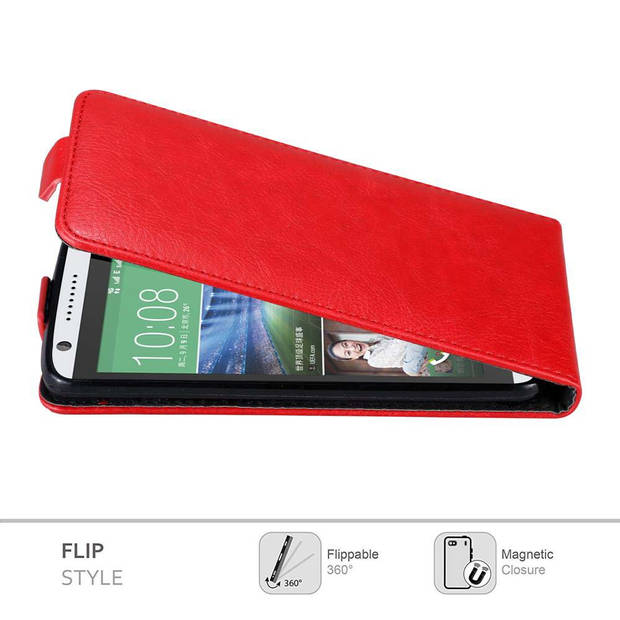 Cadorabo Hoesje geschikt voor HTC Desire 820 in APPEL ROOD - Beschermhoes Flip Case Cover magnetische sluiting